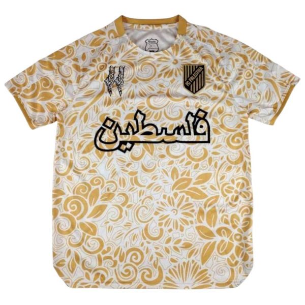 Maillot Edition Speciale FC Palestine Motifs Floraux Dorés Arabe