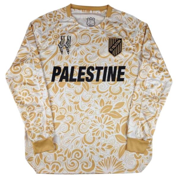 Maillot Edition Speciale FC Palestine Motifs Floraux Dorés Manches Longues