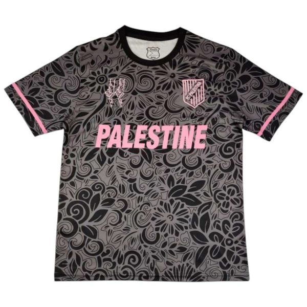 Maillot Edition Speciale FC Palestine Motifs Floraux Noir