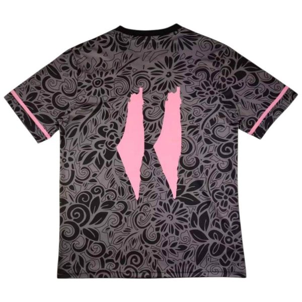 Maillot Edition Speciale FC Palestine Motifs Floraux Noir