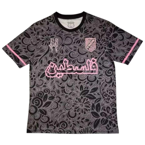 Maillot Edition Speciale FC Palestine Motifs Floraux Noir Arabe