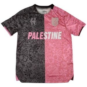 Maillot Edition Speciale FC Palestine Motifs Floraux Rose-Noir (1)