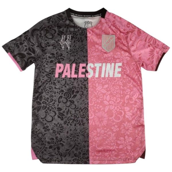 Maillot Edition Speciale FC Palestine Motifs Floraux Rose-Noir