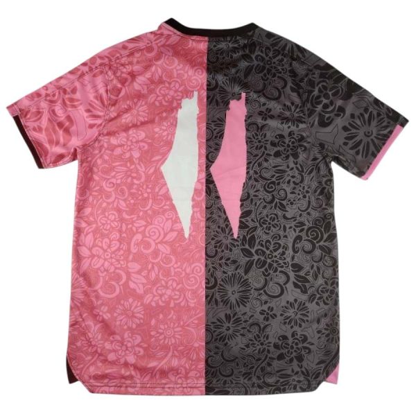 Maillot Edition Speciale FC Palestine Motifs Floraux Rose-Noir
