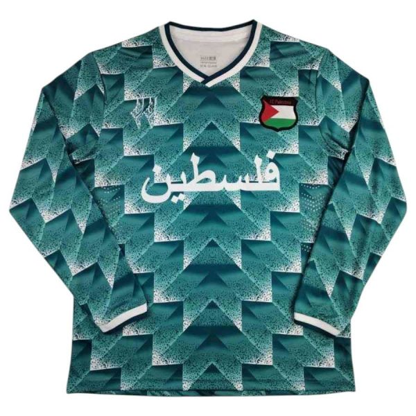 Maillot Palestine Edition Speciale 2024 2025 Manches Longues Vert Turquoise