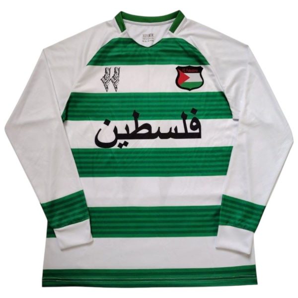 Maillot Palestine Edition Speciale Blanc 2025 2026 Manches Longues Vert