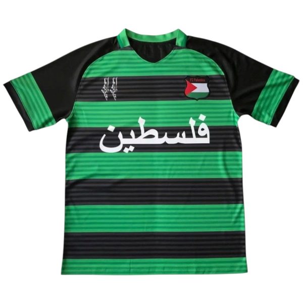 Maillot Palestine Edition Speciale Rayure Vert Noir 2024 2025