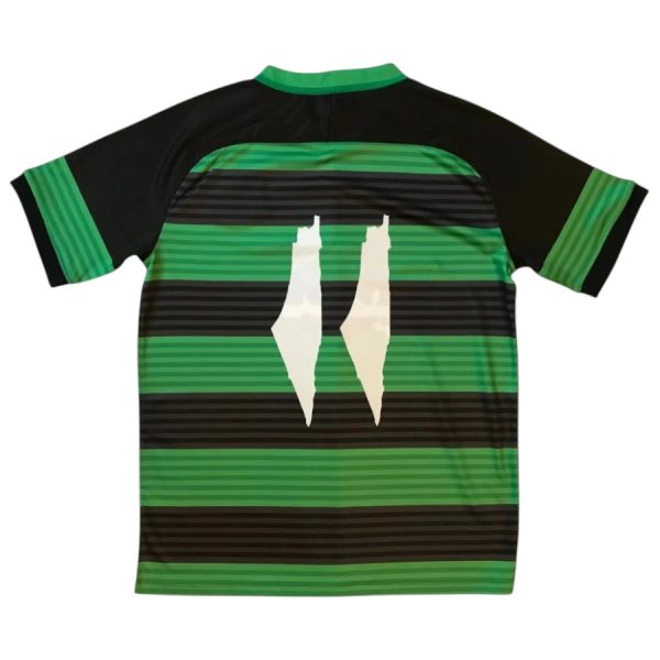 Maillot Palestine Edition Speciale Rayure Vert Noir 2024 2025